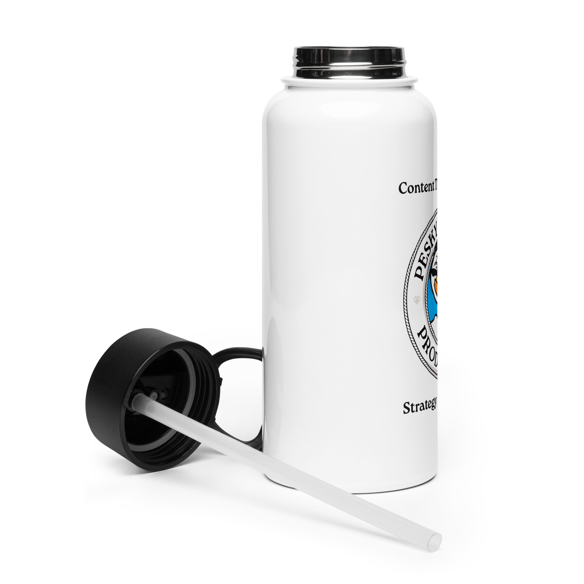 Pesky Pelican | Stainless Steel Water Bottle w/ straw lid - Image 4